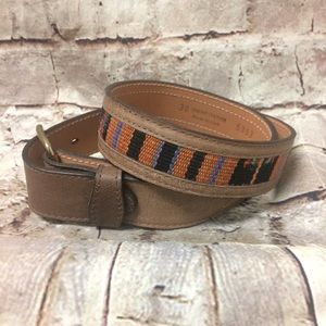 Genuine Leather Brown Boho Aztec Belt